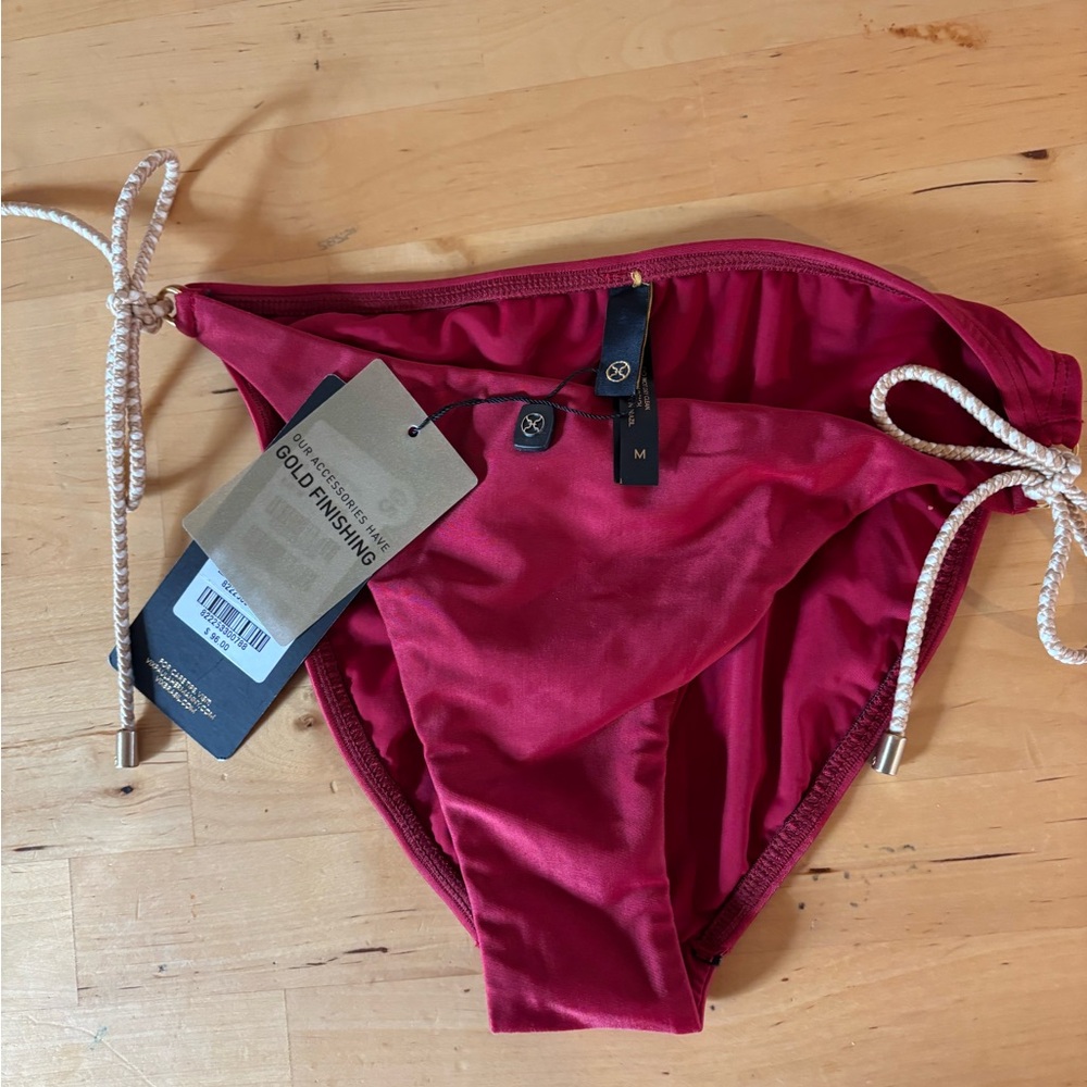VIX Red Bikini Bottom/Gold finishes